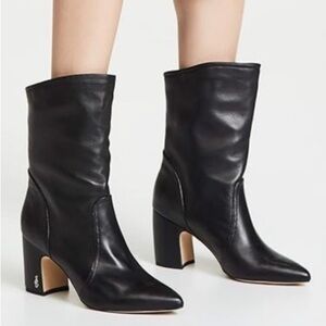 Sam Edelman Hartley black leather mid calf boots 8